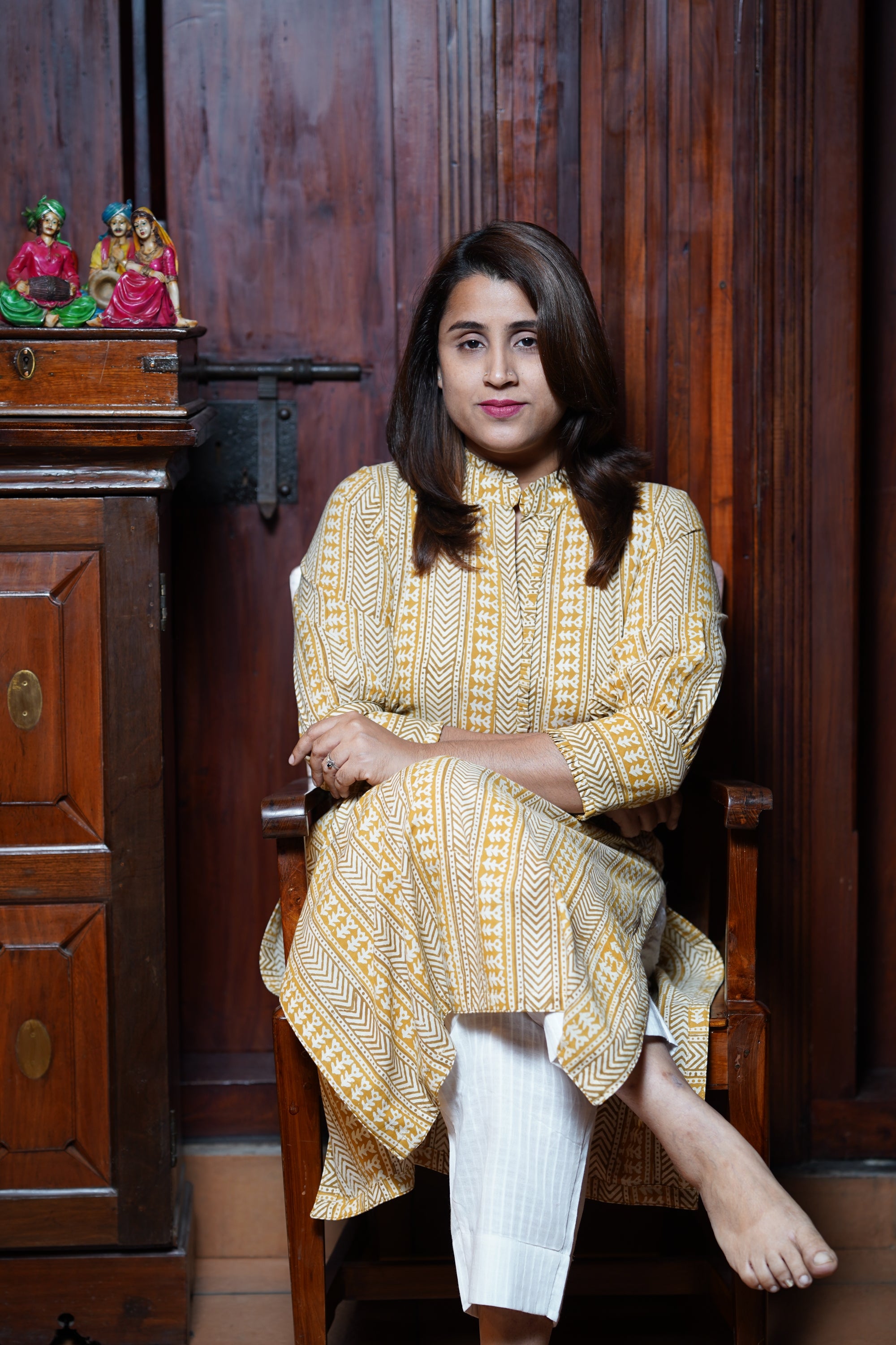 Hand Block Printed Cotton Straight Cut Kurthi