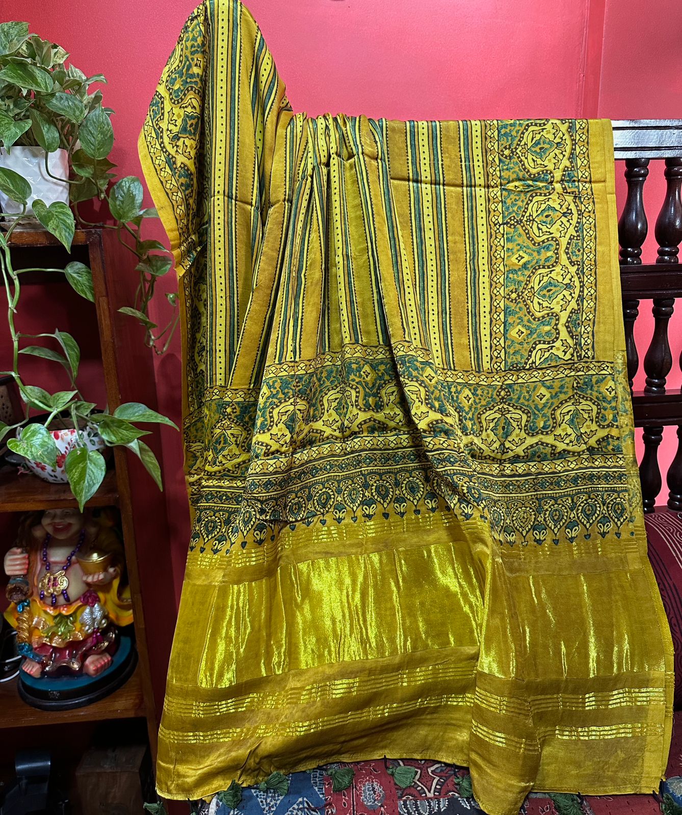 Ajrakh Handblock Printed Pure Modal Jerry Dupatta